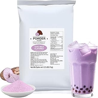 Soeos Taro Flavored Powder, 2.2 lbs (1kg) – Instant Bubble Tea Mix with Creamer & Sugar, Easy to Prepare, Perfect for Boba Drinks & Desserts