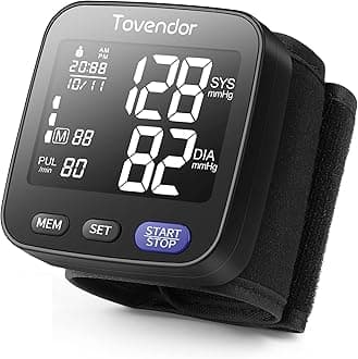 Wrist Blood Pressure Monitor, Tovendor Home Automatic Blood Pressure Cuff Wrist with Portable Carrying Case, 2 * 90 Reading Memory Dual Users Mode, 2 AAA Battery Included