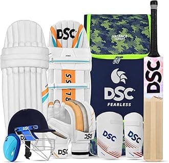 DSC Premium Kashmir Willow Cricket Kit with Helmet, Size-Mens, Left Hand
