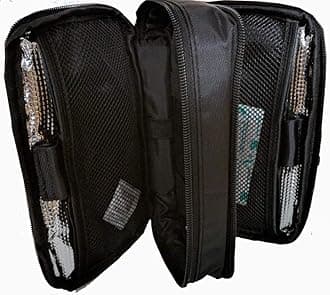 Chillpack Double Bag Diabetic Travel Organizer Cooler Bag for Insulin, Supply Kits with 2 x ice Pack Included, Black