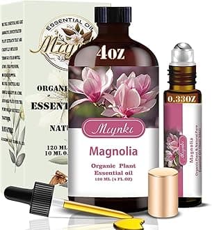 Magnolia Essential Oil – MLYNKL Magnolia Oils 4.33 fl oz for Diffusers, Humidifiers, Massage, DIY Candles, Soap, Cleaning, Home, Yoga, Office, Gifts - 130 ml