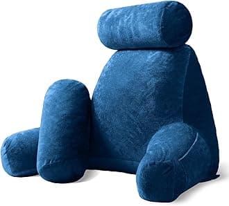 Sasttie Extra Large Reading Pillow with Head Support Cushion, Jumbo Back Support Pillow for Bed Sitting Up Back-Rest, College Dorm Essentials for Girls and Boys, Navy