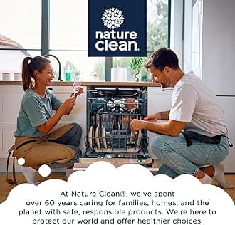 Nature Clean Natural Dishwasher Rinse Aid Liquid with 99.7% Plant-Based Ingredients, Unbelievable Power with No Nasty Chemicals. Dishwasher Drying Agent. Hard Water Stain Remover. 8 oz. (12 pack)