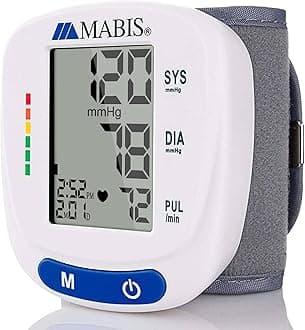 Mabis Digital Premium Wrist Blood Pressure Monitor with Automatic Wrist Cuff that Displays Blood Pressure, Pulse Rate and Irregular Heartbeat, Stores up to 120 Readings
