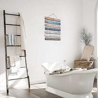 Yookeer Christian Wall Art Office Inspiration Wooden Bible Verse Wall Decor Bedroom Bible Wall Art Meditation Inspirational Hanging Wooden Sign for Kitchen Living Room Women Room (Brown)