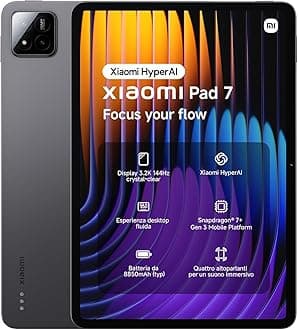 XIAOMI Pad 7 Ai WiFi Version Global (No Calls or Text) 11.2 inches 3.2K 144Hz 8850mAh Bluetooth 5.4 Four Speakers 13 Mp Model 2410CRP4CG (Gray, 256GB + 8GB)