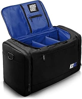 KXKS. (Kicks Kase Premium Sneaker Bag & Travel Duffel Bag - 3 adjustable compartment dividers - For shoes, clothing and gym