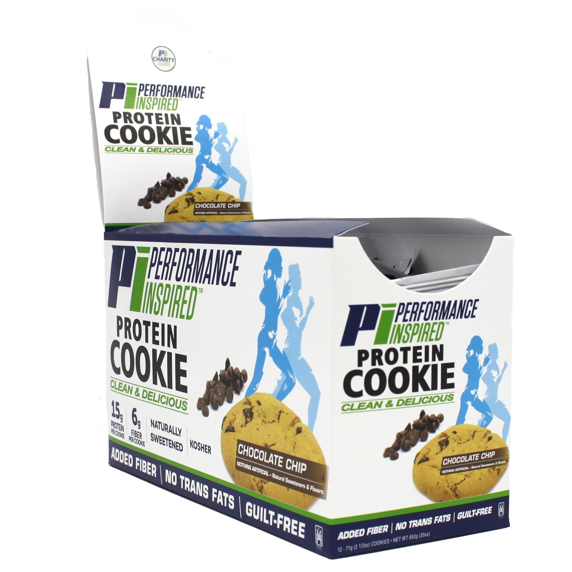 Performance Inspired Nutrition Protein Cookie - Contains: BIG 15G Isolate Protein - 6G Of Fiber - All Natural - Guilt Free - No Artificial Ingredients - Chocolate Chip Flavor - 12 Count