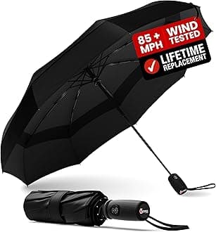 Repel Umbrella Windproof Travel Umbrellas for Rain - Easy Auto Open Close, Durable & Compact Umbrella, Strong Fiberglass Frame, Waterproof Canopy - Backpack, Purse, Portable Umbrella for Travel