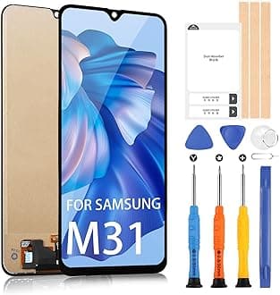 Screen Replacement for Samsung Galaxy M31 LCD Display M315 Touch Screen Digitizer SM-M315F,SM-M315F/DS,SM-M315F/DSN Assembly with Repair Kits(Black,6.4 inch)