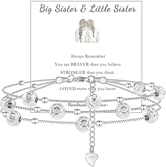 QianSiLi 925 Sterling Silver Charm Bracelet for Women Adjustable Beaded Layered Bracelets Silver Jewelry Gift for Women Teen