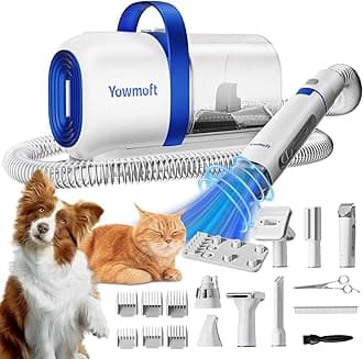 Dog Grooming Vacuum & Kit, 15 Pet Grooming Tools, Max 11 Kpa, 2 L Capacity, Pet Groomer for Dogs/Cats/Home