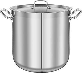 Nutrichef Stainless Steel Cookware Stockpot, 40 Quart Heavy Duty Induction Soup Pot With Stainless Steel Lid And Strong Riveted Handles, Even Heat Distribution, Compatible With Most Cooktops