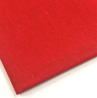 Plain 100% Cotton Fabric - 60 INCH Wide - 10 Colors by M&J® (RED, 2 METRE)