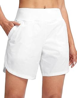 G GradualWomen's 7" Quick Dry Swim Board Shorts Swimming Bottoms High Waisted Beach Shorts for Women with Liner Pockets