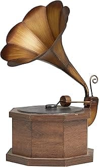 Vintage Copper Wooden Gramophone