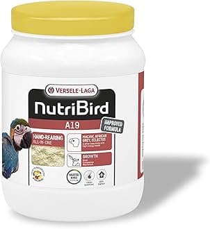 - Versele Laga NutriBird A19 Hand-Rearing Food for Macaws, African Greys, eclectus Parrots and Other Baby Birds 800gm