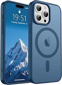 SUPFINE Magnetic for iPhone 15 Pro Max Case(Compatible with MagSafe)(Military Grade Drop Protection) Slim Translucent Matte Shockproof with Anti-Fingerprint Phone Case,Deep Blue