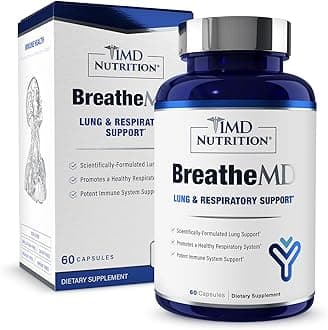 1MD Nutrition BreatheMD | Lung and Respiratory Support Supplement | Promotes a Healthy Immune System | with Elderberry, Chromium, and NAC | 60 Ct.