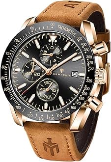 BENYAR AKNIGHT Wristwatch, Men's, Stylish, Luminous Watch, Chronograph, Fixed Bezel, Analog, Calendar, Water Resistant, Japanese Quartz, Leather, Silicone, Stainless Steel Band, Japanese Instruction