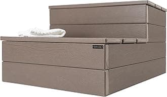 Hot Tub Steps - Wood Looking Plastic - 100% Waterproof - Brown Non Slip, Heavy Duty, Multi Use as Porch Steps, Hot Tub Stairs, Outdoor Stairs, Fits Any Spa Size