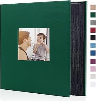 Artmag Fabric Photo Album 4x6 600 Large Capacity for Family Wedding Anniversary Linen Album Holds 600 Horizontal and Vertical Photos (600 Pockets, Dark Green)