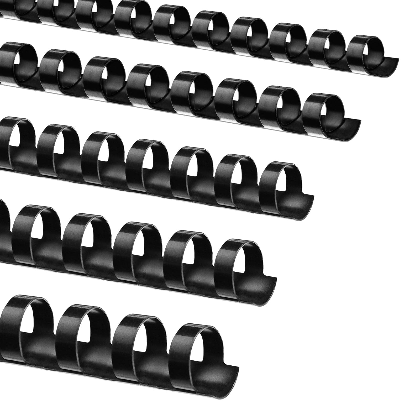 TOTiyea 100 Pack 19 Ring Binding Combs, Multi Sizes, 3/8 Inch, 1/2 Inch, 5/8 Inch, 3/4 Inch, 1 Inch, Letter Size, Black Binding Comb Spines Set