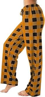 TWGONE Women's Pajamas Pants Plaid Stretch Casual Loose Comfy Pants Sleep Bottom Lounge Cute Pajama Sleepwear