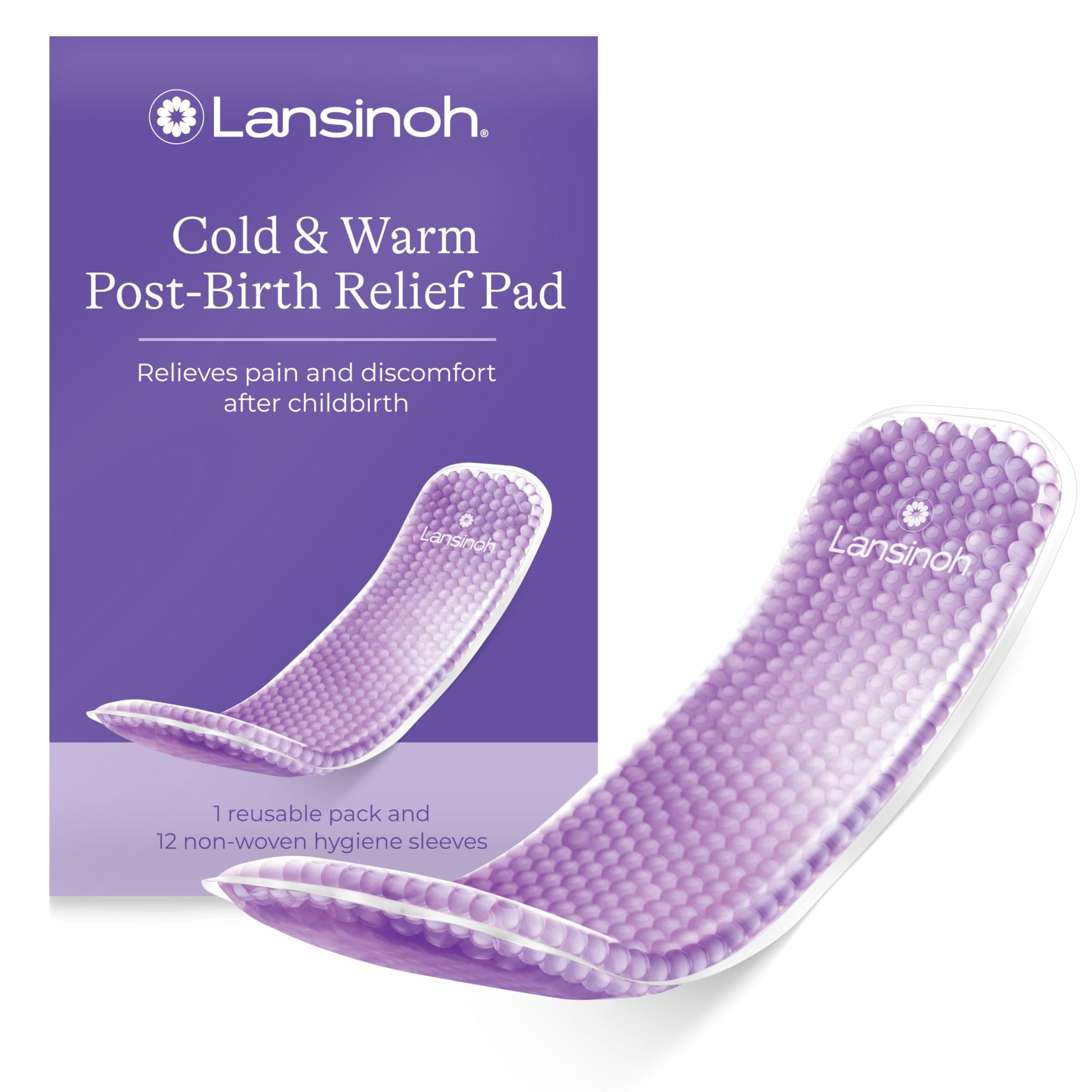 Lansinoh Cold & Warm Perineal Relief Pads - Reusable Freezer Microwave - Post-Birth Cooling Pads - Postpartum Essentials