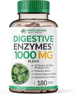Digestive Enzymes 1000 MG 10 Strains 10 Billion Probiotics CFU, Prebiotic & More