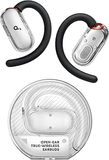 soundcore V40i by Anker, Open-Ear Earbuds, Clear Design, Lidless Case, 4 Adjustable Positions for Every Ear Size, Richer Bass, IP55, 21H Playtime, AI Clear Calls, Bluetooth 5.4, App Control