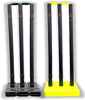 Thrifty Sports® Combo of 2 Full Size Set 32" Heavy Plastic Cricket Stump Set (Green Blk)