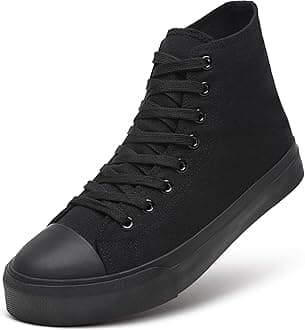 Men's High Top Canvas Sneakers Lace Up Classic Casual Walking Shoes