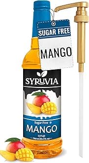 Sugar-Free Mango Syrup, Flavored Syrup for Drinks, Cocktails, Lemonades, Iced Teas, and Desserts – 25.4 fl oz, With Pump