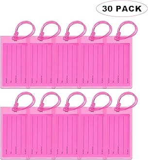 30 Pack Luggage Tags for Suitcases, Airplane Travel Essentials for Flying, International Travel Must Haves, and Luggage Accessories by Sodsay