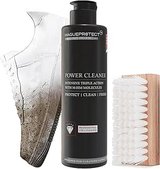 Quick Shoe & Sneaker Cleaning Kit For Sneakers, Sports, Suede, Rubber | Cleans White Sneakers, Nubuck, Canvas, Trainers, Sports Shoes | Shoes Cleaning Solution, Medium Brush
