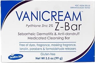 Z-Bar | Medicated Cleansing Bar for Sensitive Skin | Maximum OTC Strength Zinc Pyrithione 2% | Helps Relieve Itching, Redness, and Flaking | 3.36 ounce