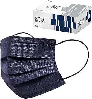 CSD Colo 30 Pcs Navy Blue Disposable Face Masks, 3 Ply Adult Mask with Elastic Ear Loop, Nose Bridge Clip, Breathable Comfortable Mask Great for Indoor, Outdoors Use (Dark Denim)