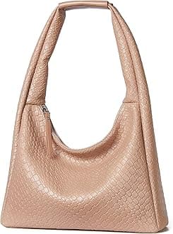 BostantenPurses for Women Woven Shoulder Bag Vegan Leather Hobo Designer Handbags