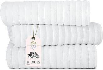 Classic Turkish Towels CTT - Luxury 3 Piece Jumbo Bath Sheets, 100% Turkish Cotton, Absorbent & Ultra Comfy Bath Towel Sheets for Hotels & Spa | 40"x65" (White)