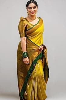 Women's Yellow Color Kanjivaram Soft Silk Saree