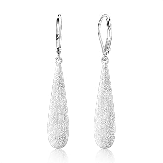 925 Sterling Silver Long Teardrop Dangle Earrings for Women Hypoallergenic Drop Leverback Earrings Trendy Silver Long Teardrop Dangle Earings for Jewelry Gifts