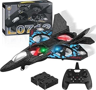 RC Aeroplane 2.4GHz Remote Controlled Fighter Plane | L0712 Quadcopter Floating Aeroplane Toy with Colored LED Lights | USB Rechargeable RTF RC Plane for Beginners, Kids, and Adults | Durable, Lightwe