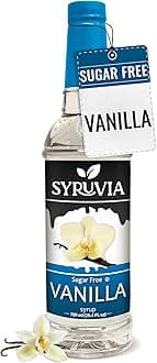 Syruvia Sugar Free Coffee Syrup, Vanilla Flavored Syrup for Drinks, Lattes, and Desserts – 25.4 fl oz