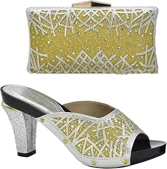 Women's African Transparent Heel Bridal Set - Clear Acrylic Rhinestone Pumps & Geometric Crystal Clutch for Modern Brides