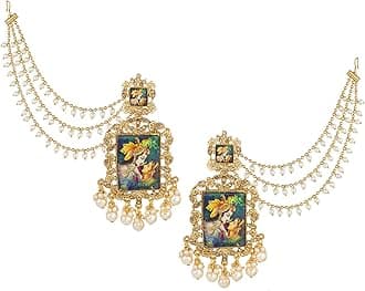 The Luxor Non-Precious Metal Gold Plated Pearl Earrings For Women's & Girls