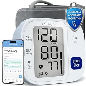 iProven Blood Pressure Monitor Bluetooth for Home Use - Upper Arm with App Integration, Easy-to-Use One-Touch Operation, and Large Display for Convenient Monitoring.