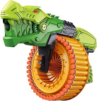 Toy Gun Toy Foam Blasters with 120 Foam Bullets, 40-Dart Rotating Drum, Foam Dart Gun Shooting Game for Indoor Outdoor Activity, Dinosaur Toys Birthday Xmas Gifts for Kids, Teens, Adults 6+