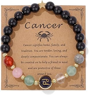 GolbalJew Zodiac Bracelets for Women 12 Constellations Healing Crystal Stone Beads Bracelet Birthday Zodiac Gifts Horoscope Spiritual Bracelet