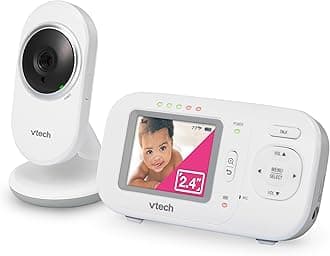 VTech VM320 Baby Monitor, 2.4" Screen with Fixed Camera, Night Vision, Soothing Sounds, 2-Way Talk, Secured Transmission, Secure Transmission No WiFi